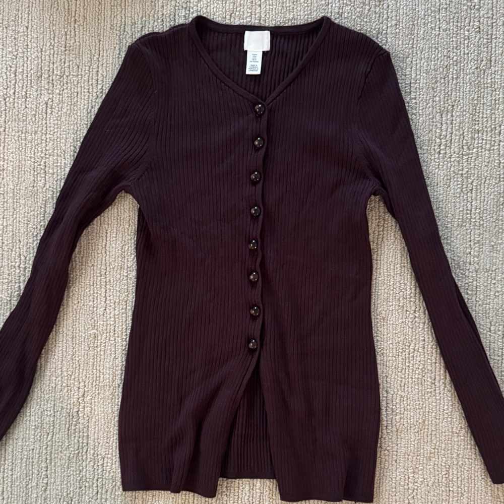 H&M Deep Brown Ribbed Knit Top - Picture 4 of 4